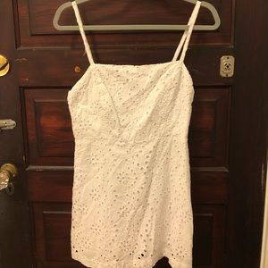 Urban Outfitters White Eyelet Mini Dress Sz 6